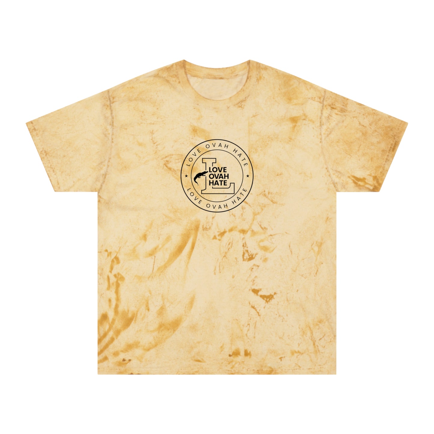 Love Ovah Hate Color Blast T-Shirt - Vibrant Tee for Casual Outings and Summer Gatherings.