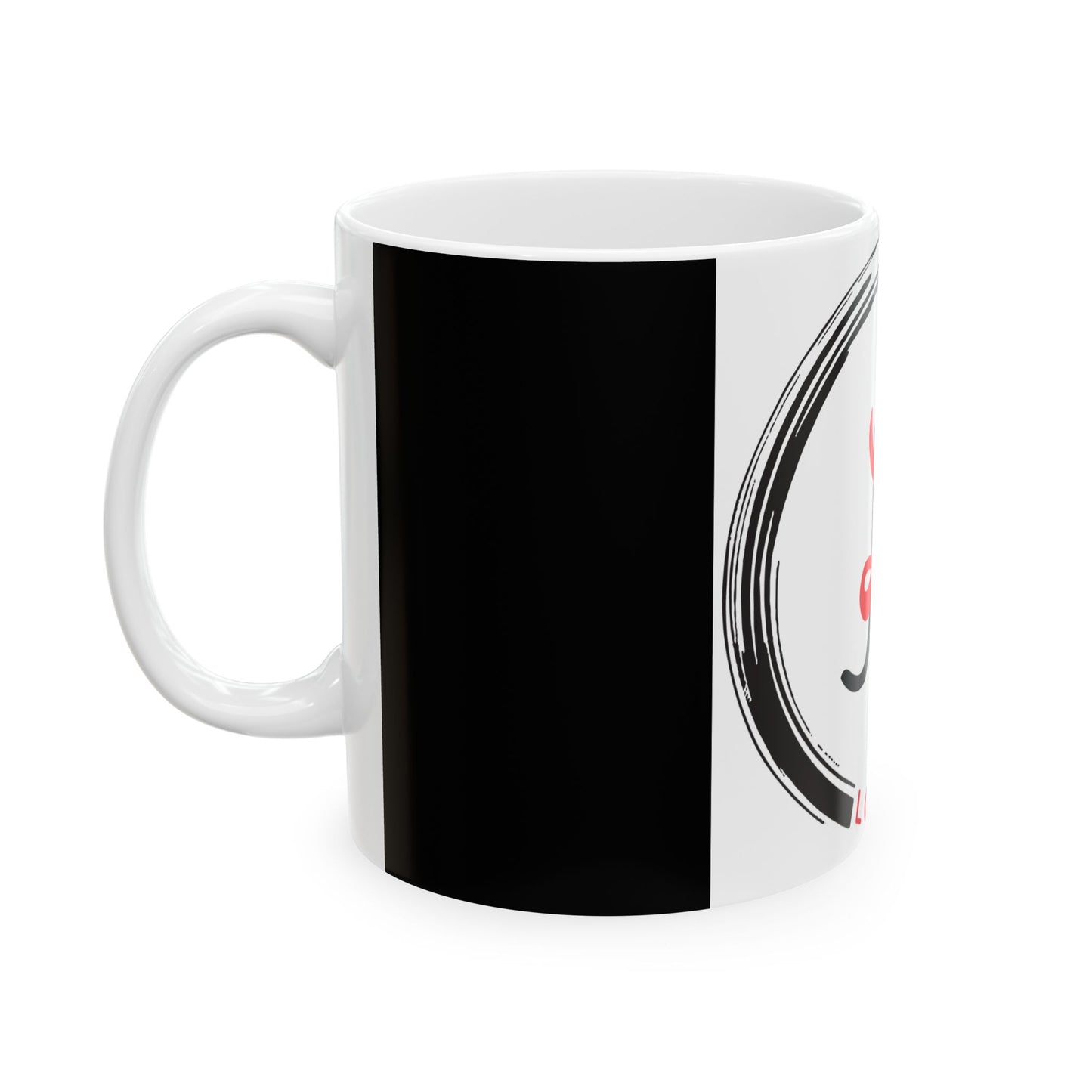 Love Ovah Hate Mug 11oz Positive Vibes Ceramic Cup for Coffee, Tea, and Chocolate Lovers