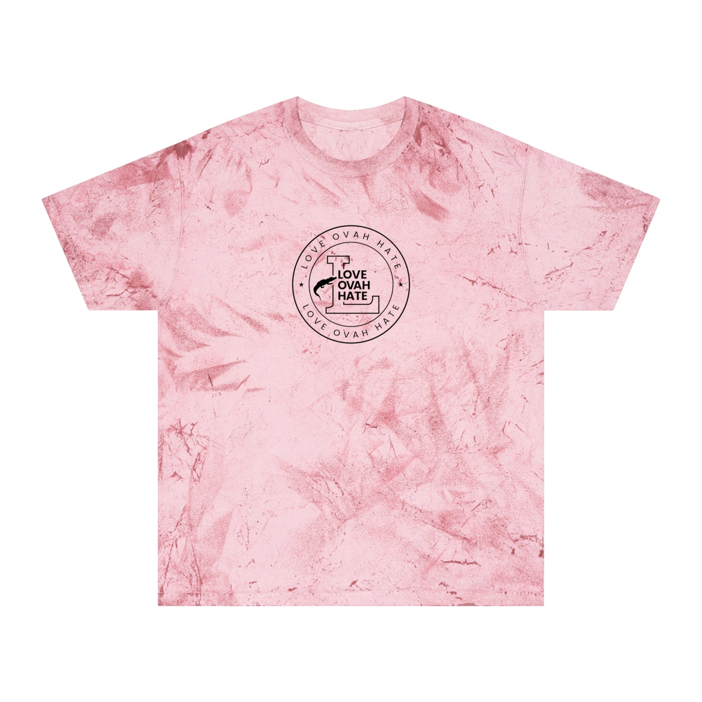 Love Ovah Hate Color Blast T-Shirt - Vibrant Tee for Casual Outings and Summer Gatherings.