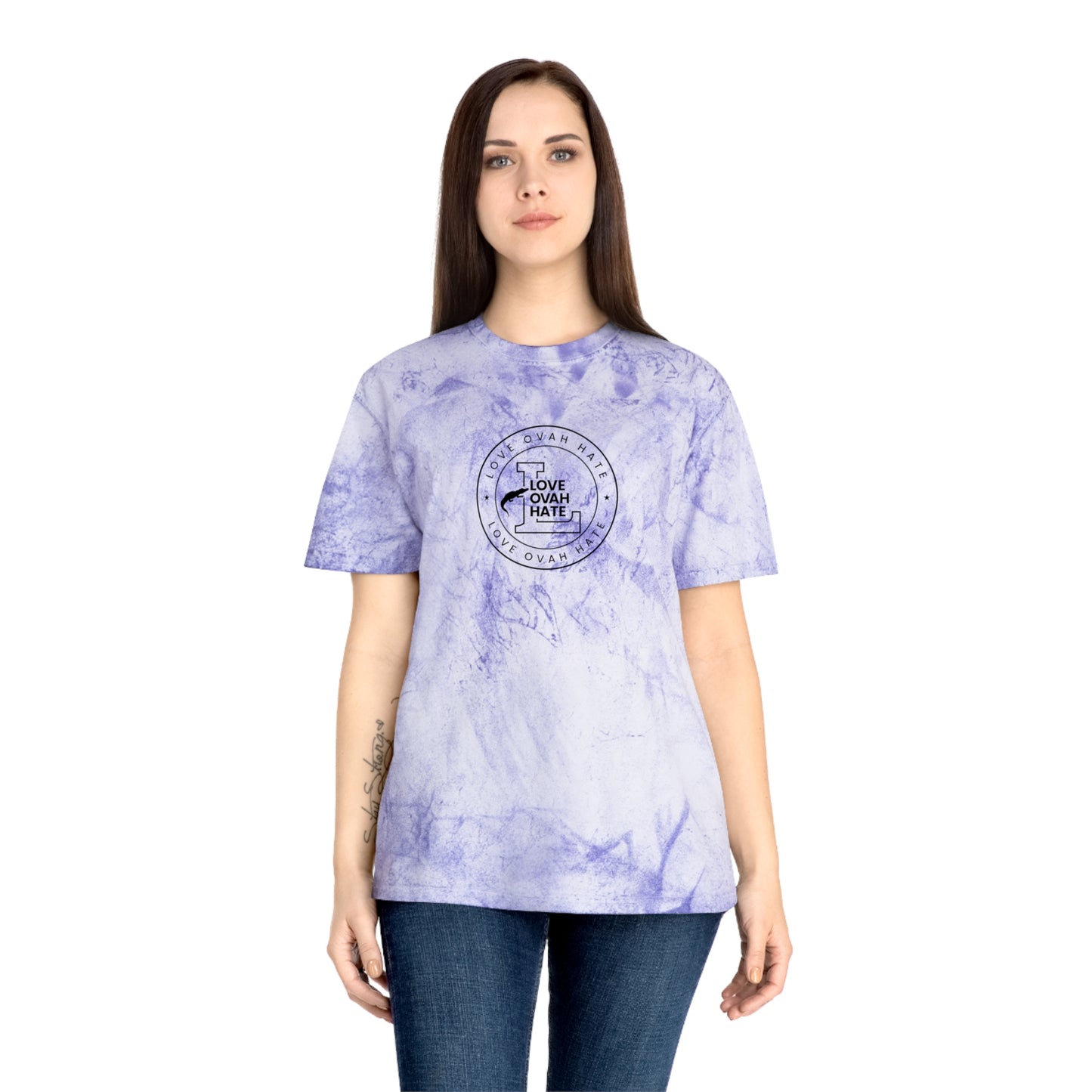 Love Ovah Hate Color Blast T-Shirt - Vibrant Tee for Casual Outings and Summer Gatherings.