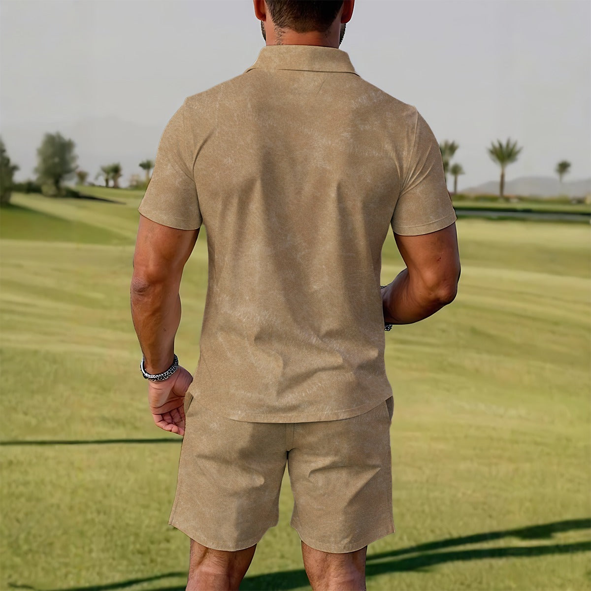 Love Ovah Hate Men's Zip-Up Polo Sportswear Set