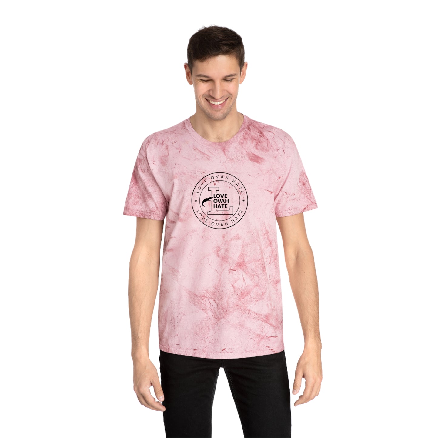 Love Ovah Hate Color Blast T-Shirt - Vibrant Tee for Casual Outings and Summer Gatherings.