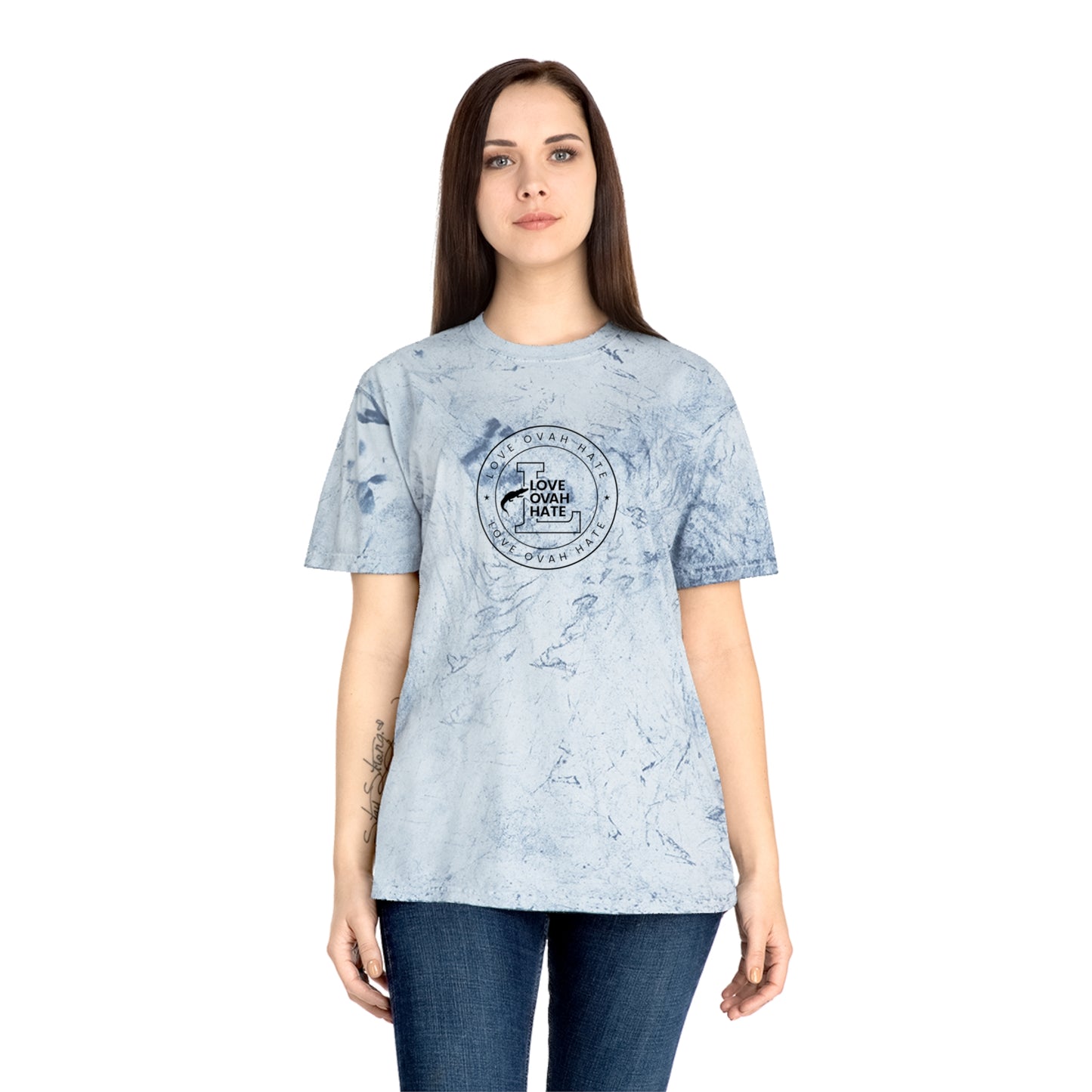 Love Ovah Hate Color Blast T-Shirt - Vibrant Tee for Casual Outings and Summer Gatherings.