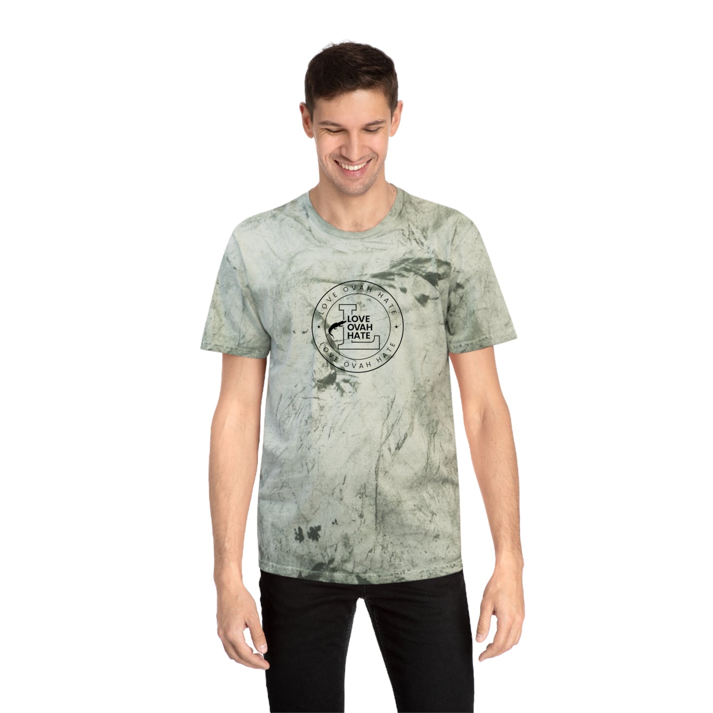 Love Ovah Hate Color Blast T-Shirt - Vibrant Tee for Casual Outings and Summer Gatherings.