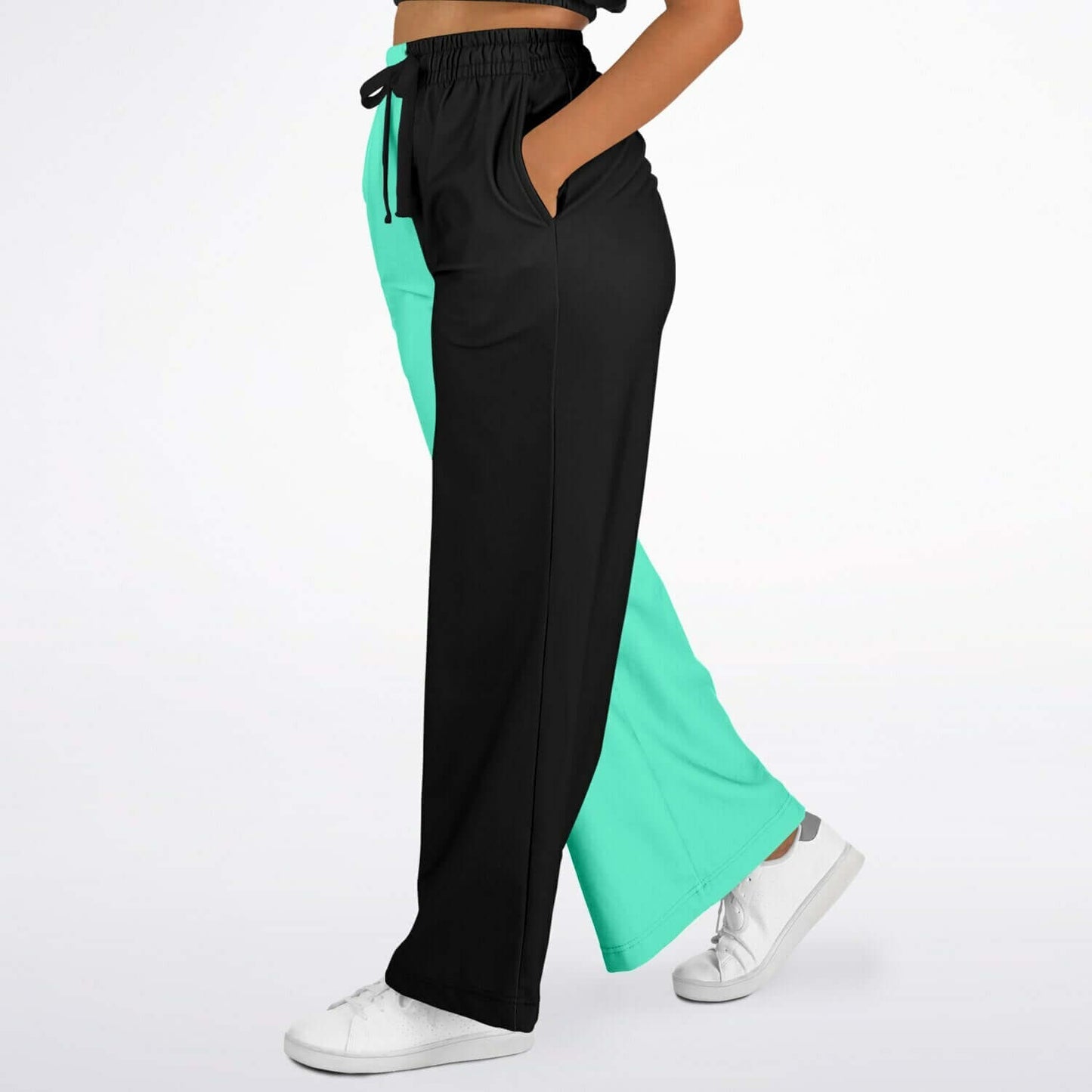 Side pocket detail on flare joggers