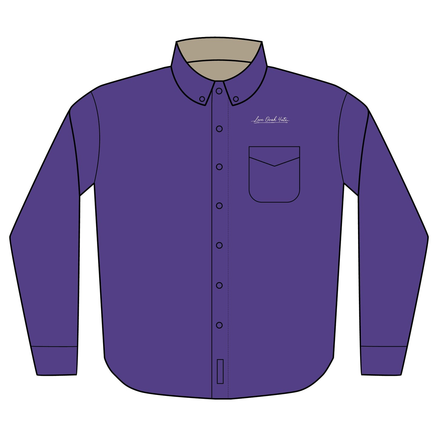 Love Ovah Hate Embroidered Long Sleeve Shirt