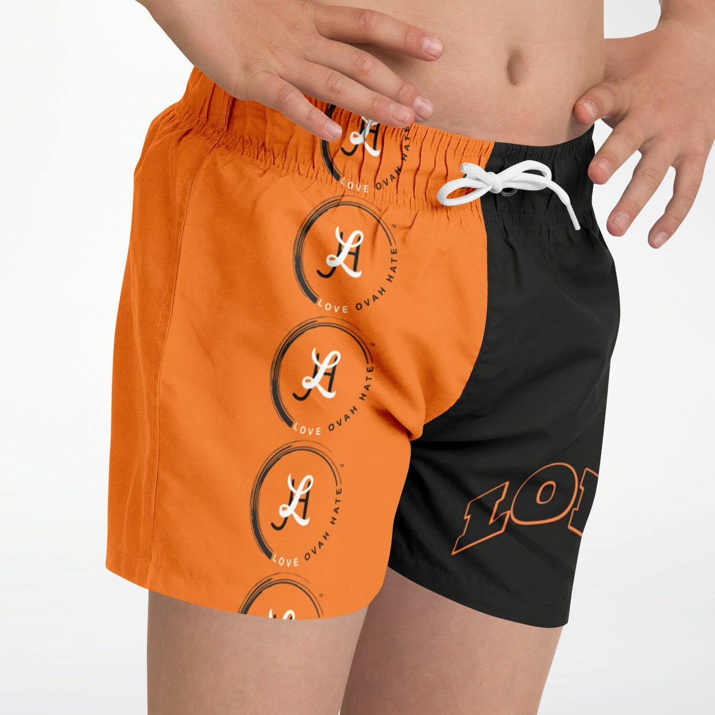 Lightweight and breathable swim trunks for kids, made by L.O.H.