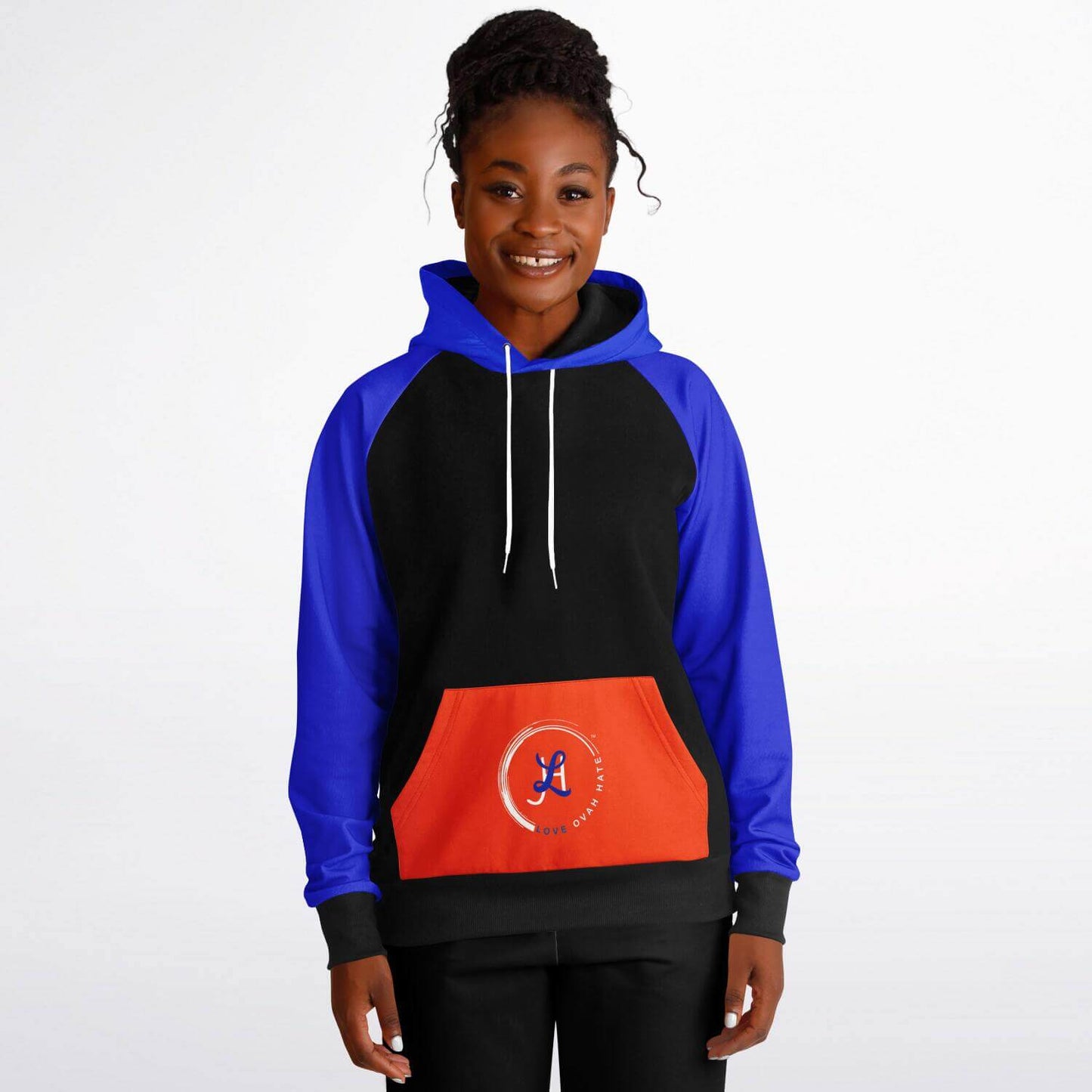 Cozy and versatile solid raglan hoodie by L.O.H., perfect for casual wear.