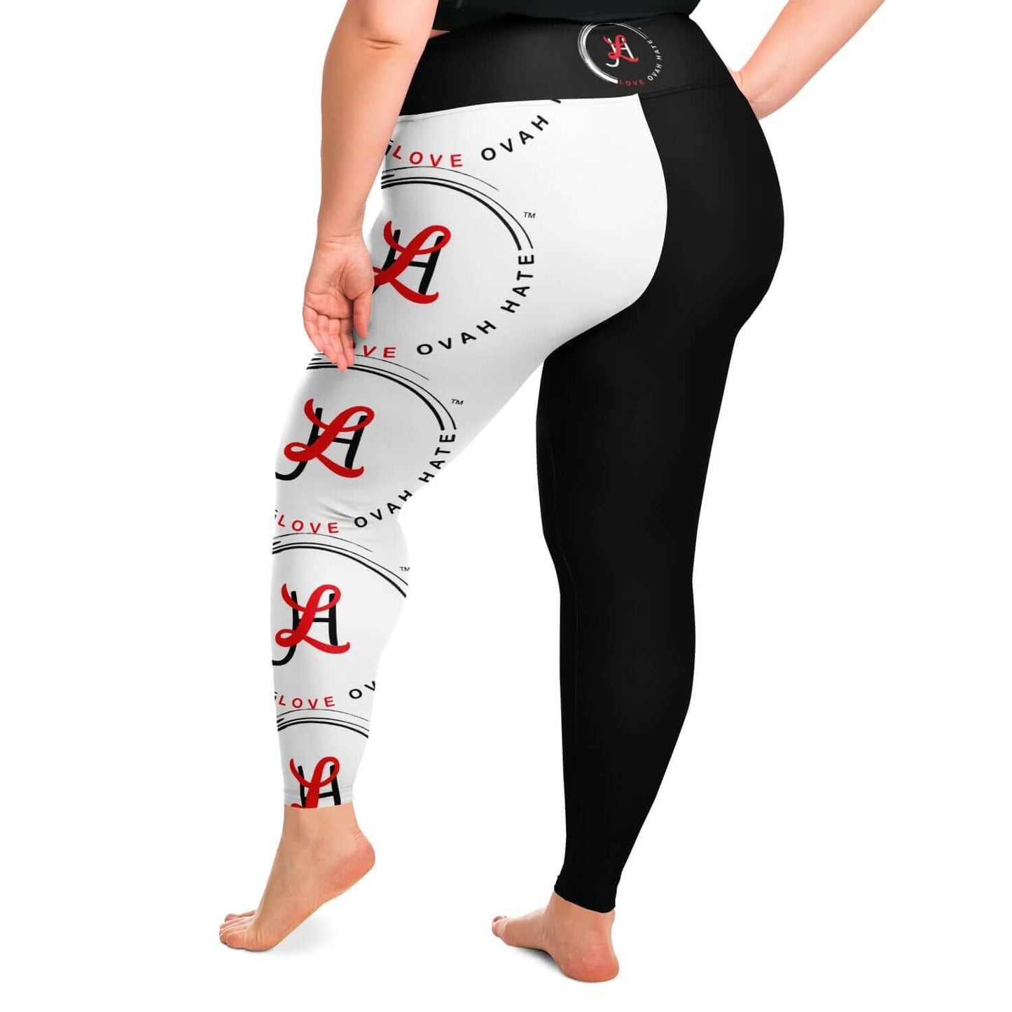 High-waisted plus size leggings from L.O.H. offering a supportive and secure fit.