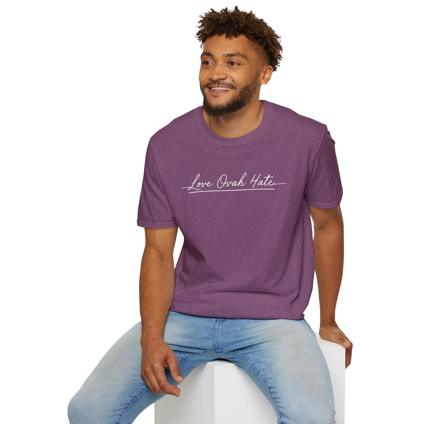 Love Ovah Hate T-Shirt — Handwritten Script Love Tee