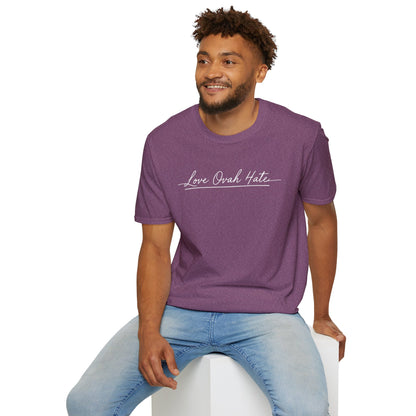 Love Ovah Hate T-Shirt — Handwritten Script Love Tee