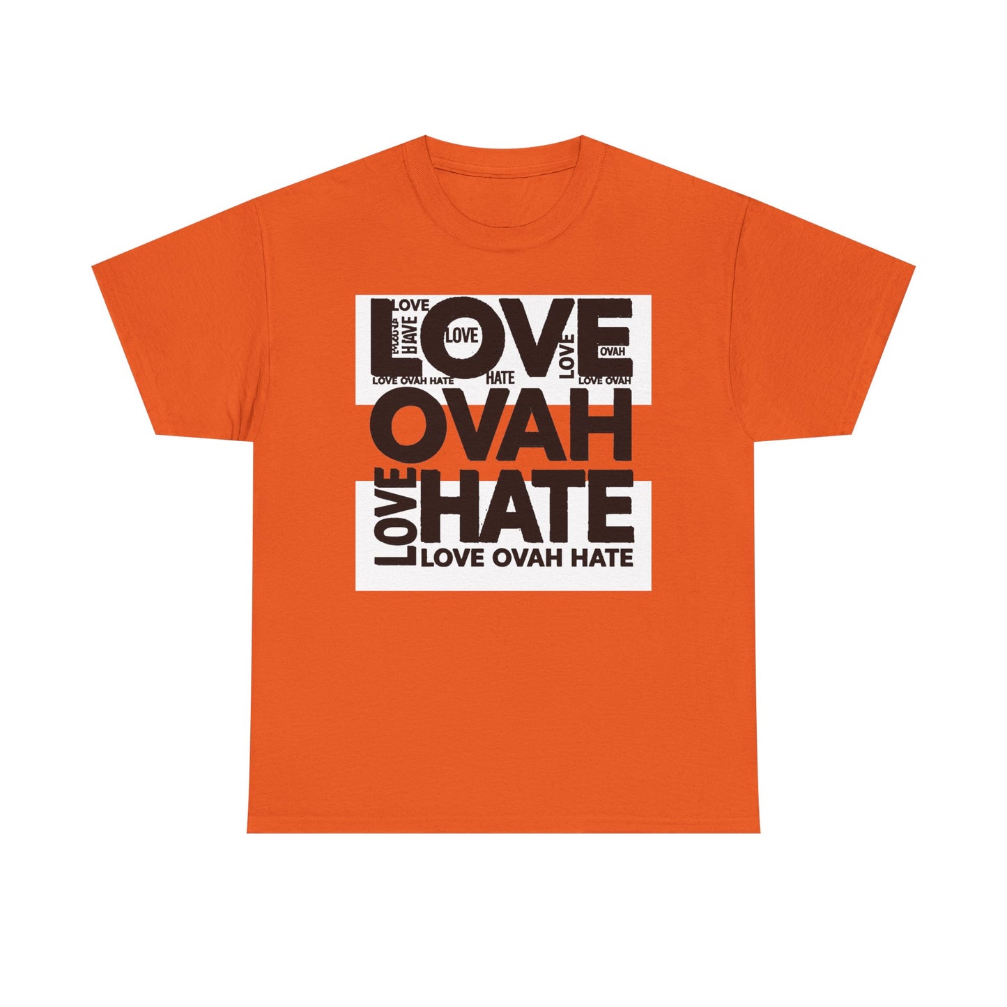 LOVE OVAH HATE— Bold Red & Black Statement Shirt