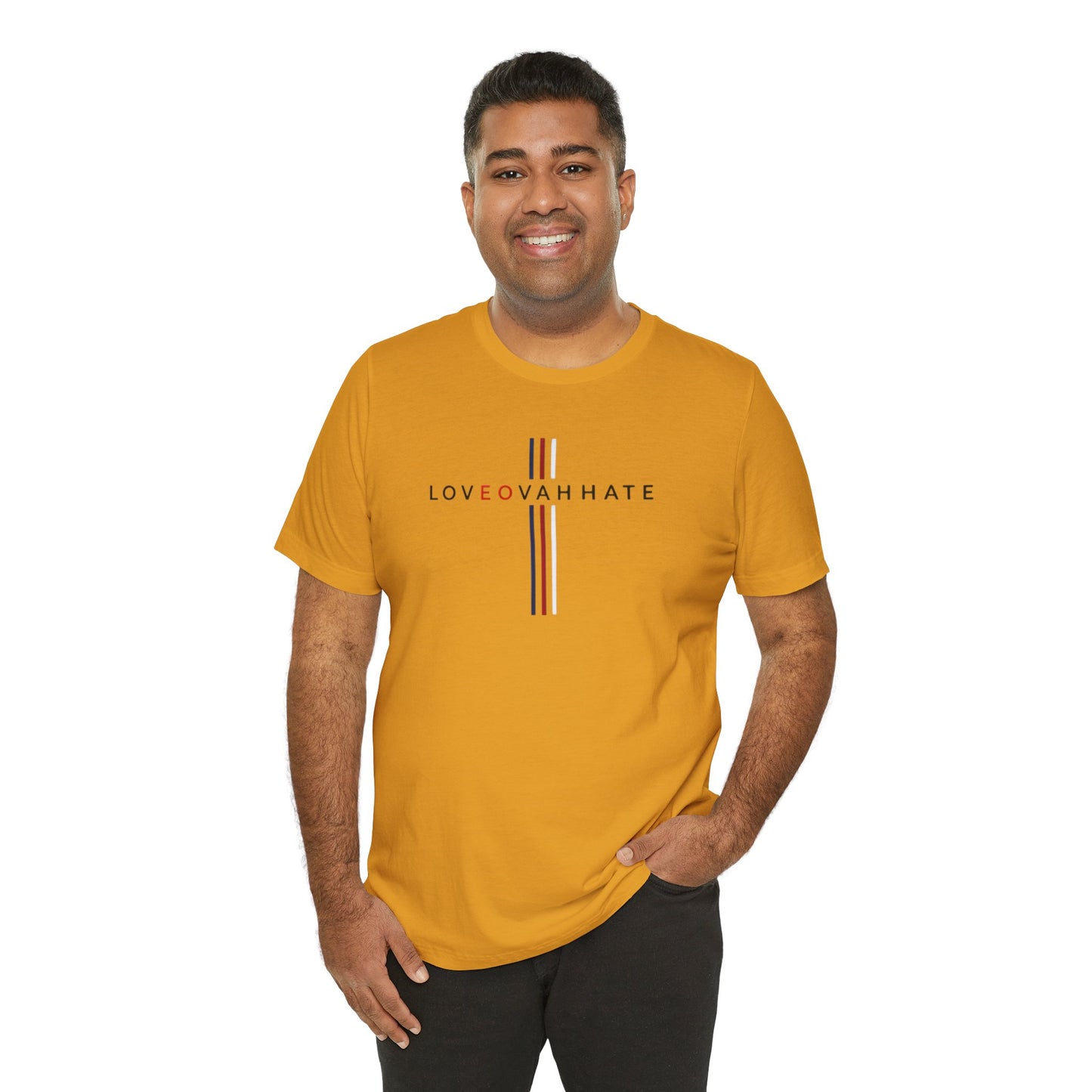 LOVEOVAHHATE Vertical Cross Graphic Tee