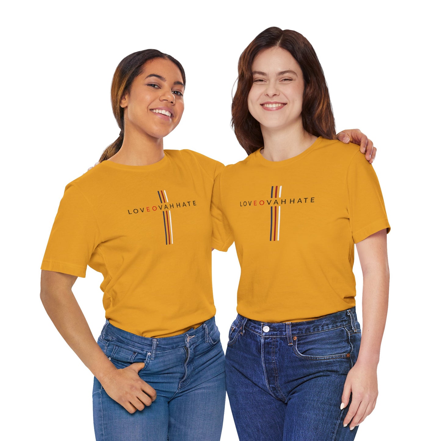 LOVEOVAHHATE Vertical Cross Graphic Tee