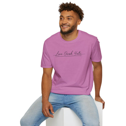 Love Ovah Hate T-Shirt — Handwritten Script Love Tee