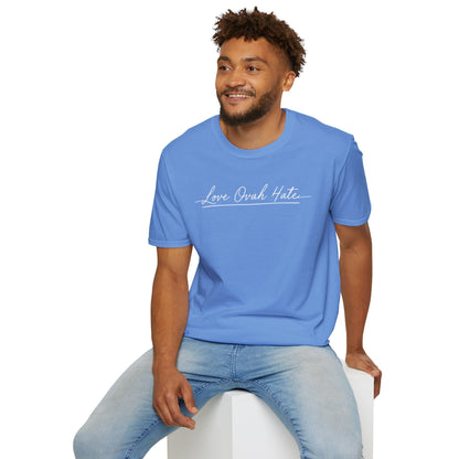 Love Ovah Hate T-Shirt — Handwritten Script Love Tee