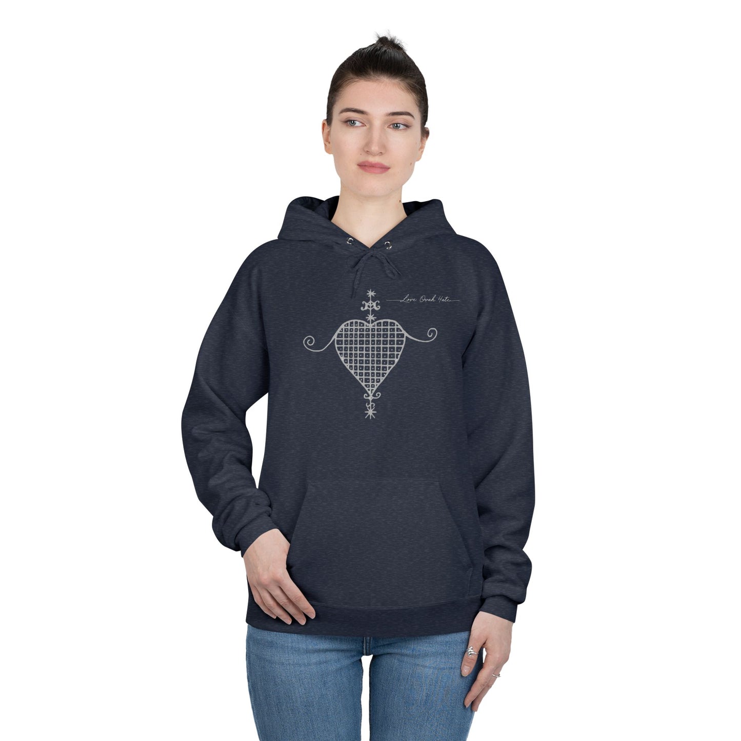 Love Ovah Hate Hoodie — Heart Grid Pullover