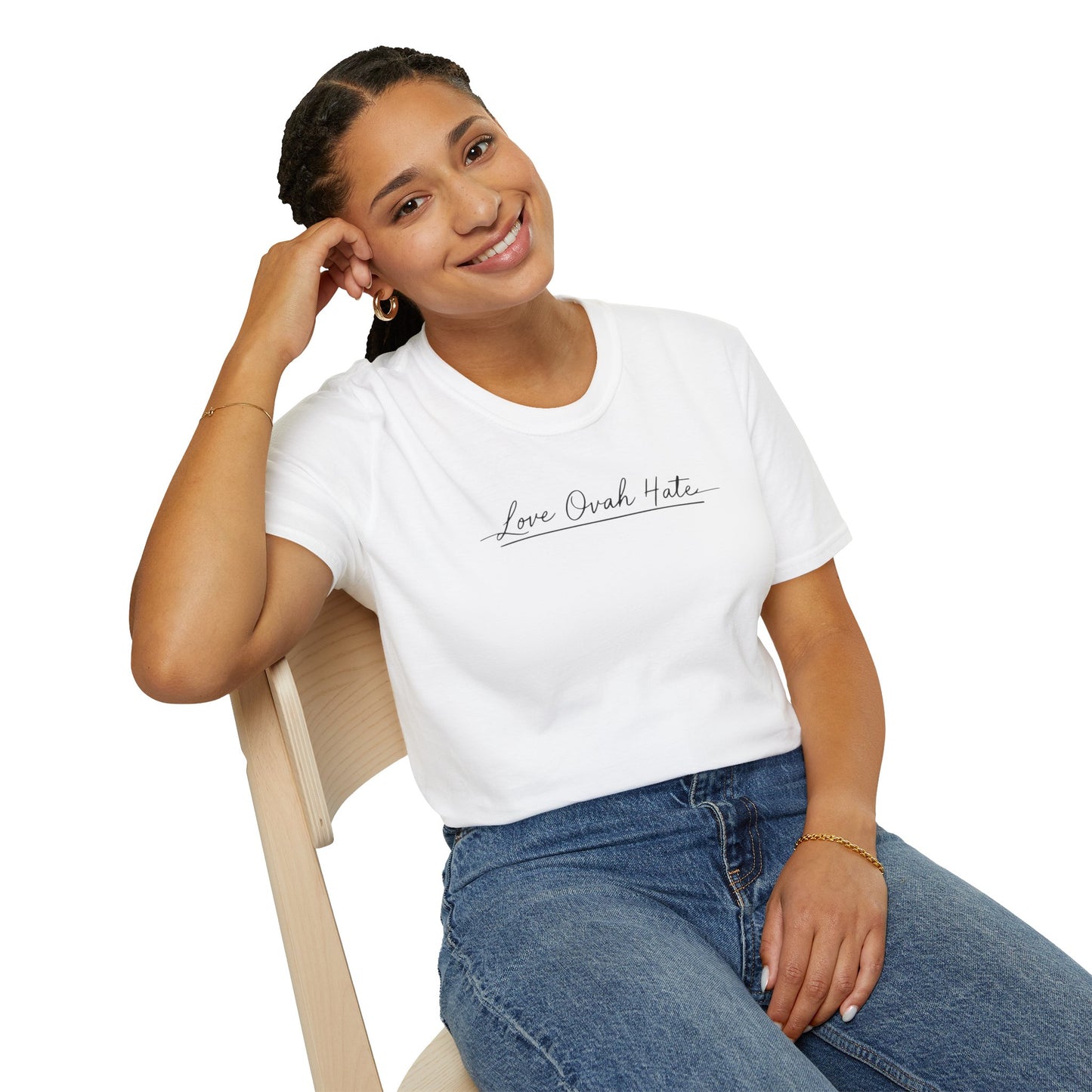 Love Ovah Hate T-Shirt — Handwritten Script Love Tee