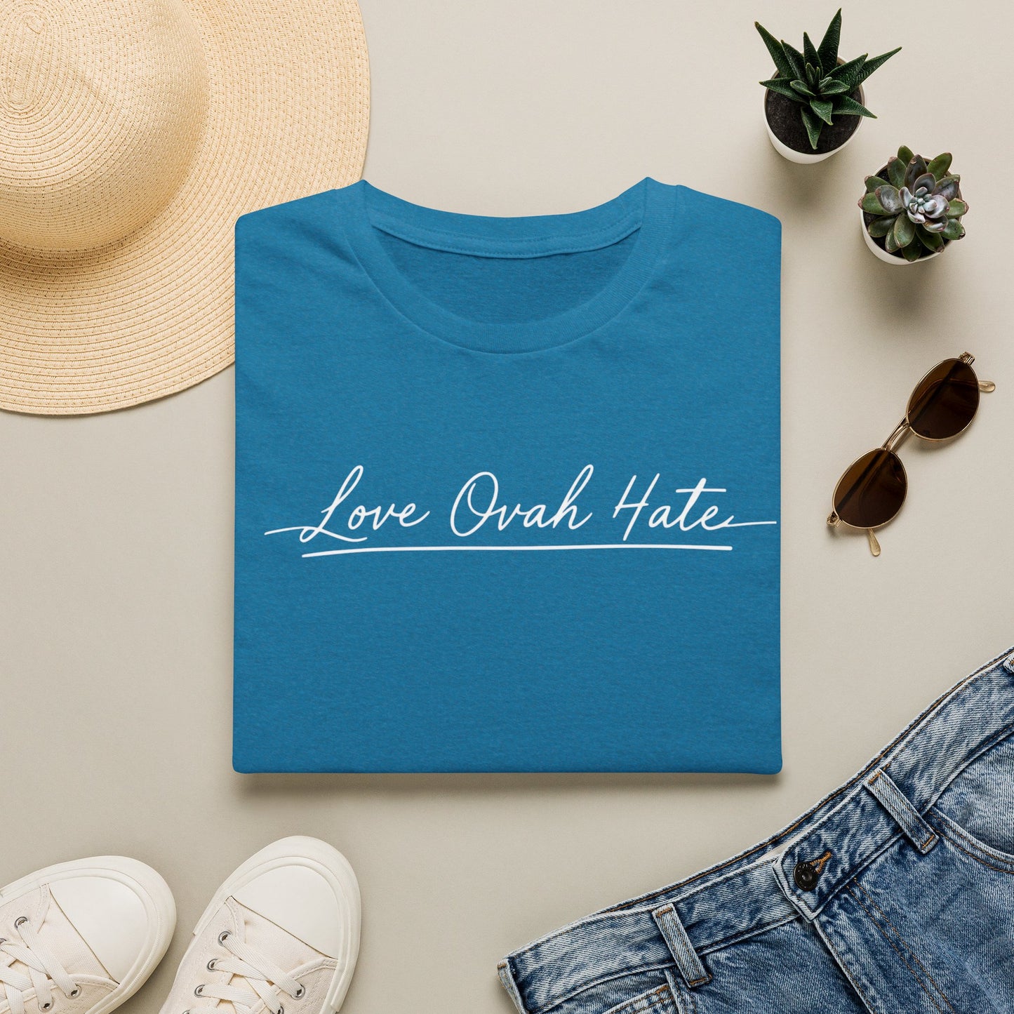 Love Ovah Hate T-Shirt — Handwritten Script Love Tee