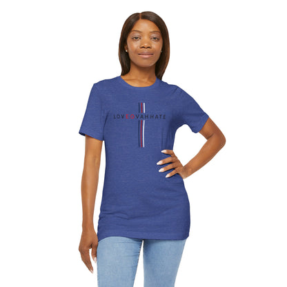 LOVEOVAHHATE Vertical Cross Graphic Tee