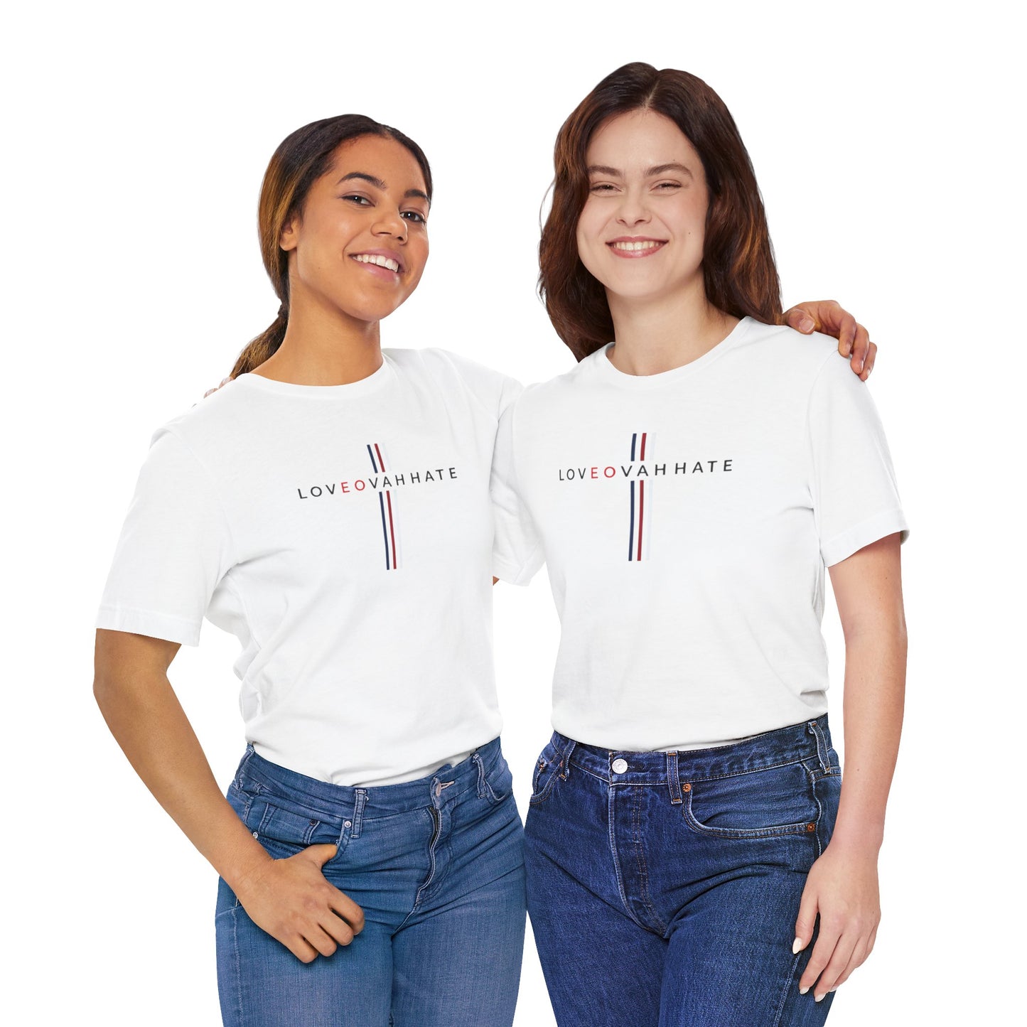 LOVEOVAHHATE Vertical Cross Graphic Tee