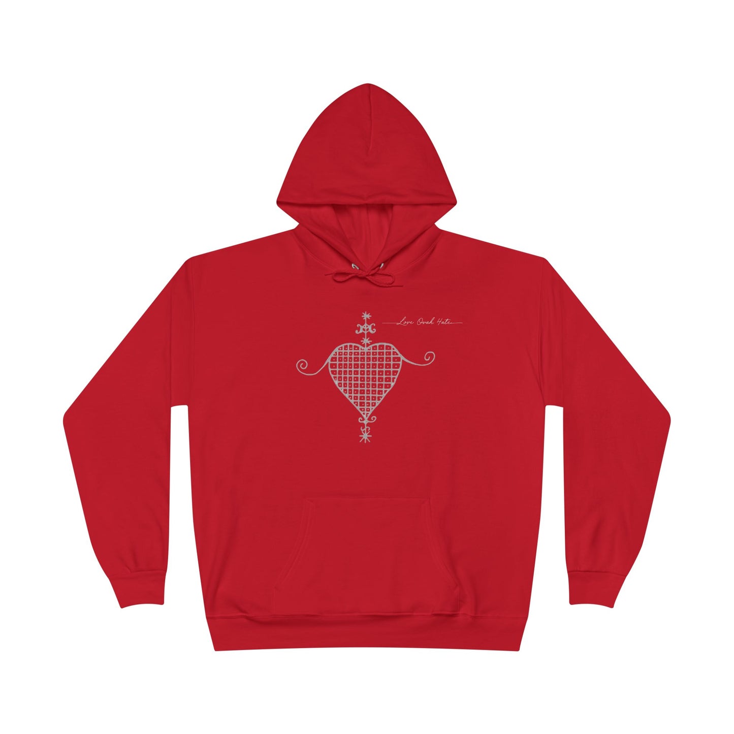 Love Ovah Hate Hoodie — Heart Grid Pullover