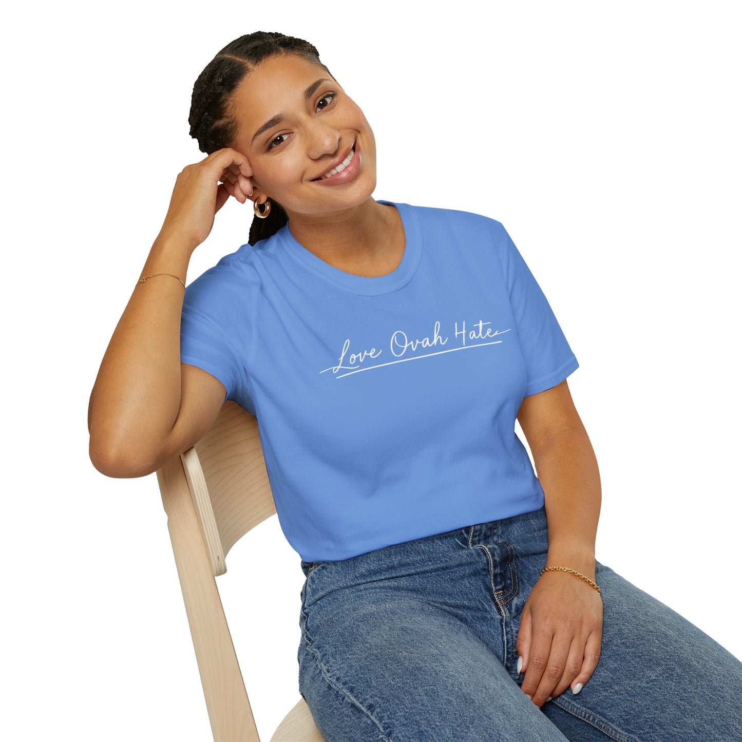 Love Ovah Hate T-Shirt — Handwritten Script Love Tee