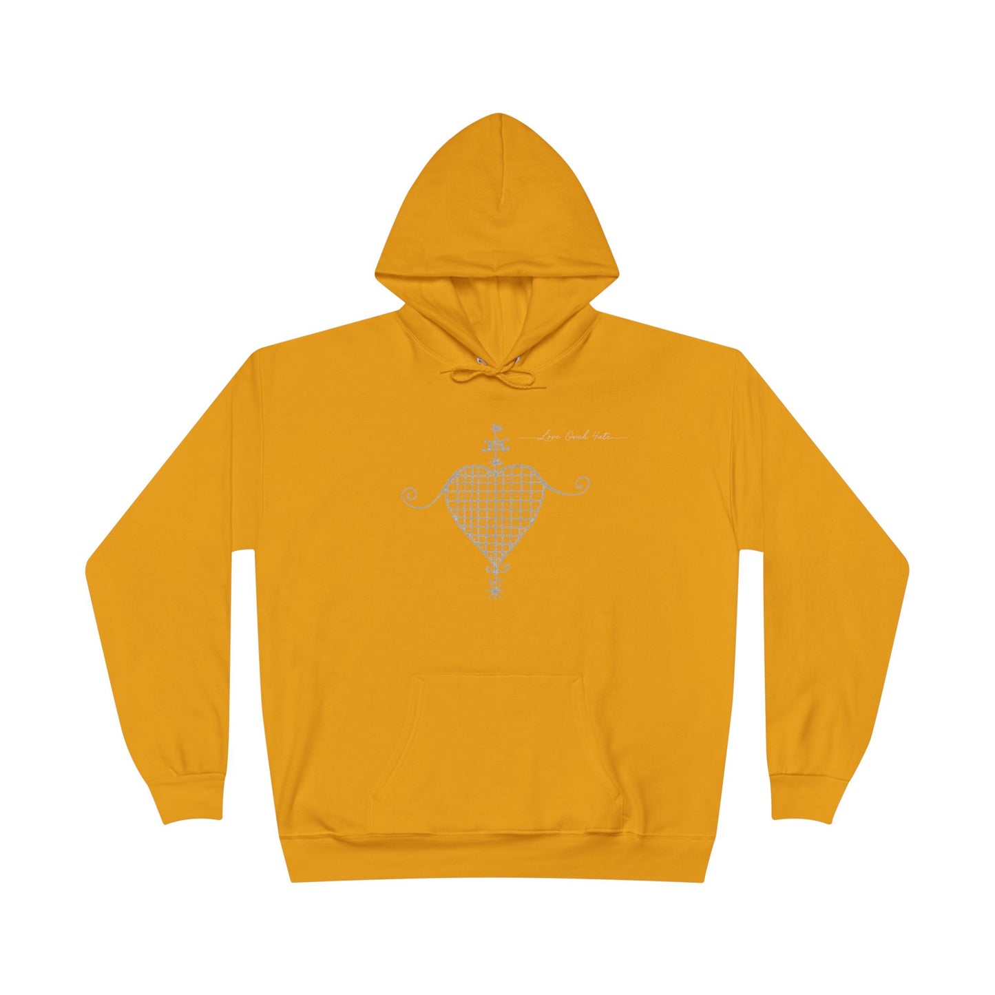 Love Ovah Hate Hoodie — Heart Grid Pullover