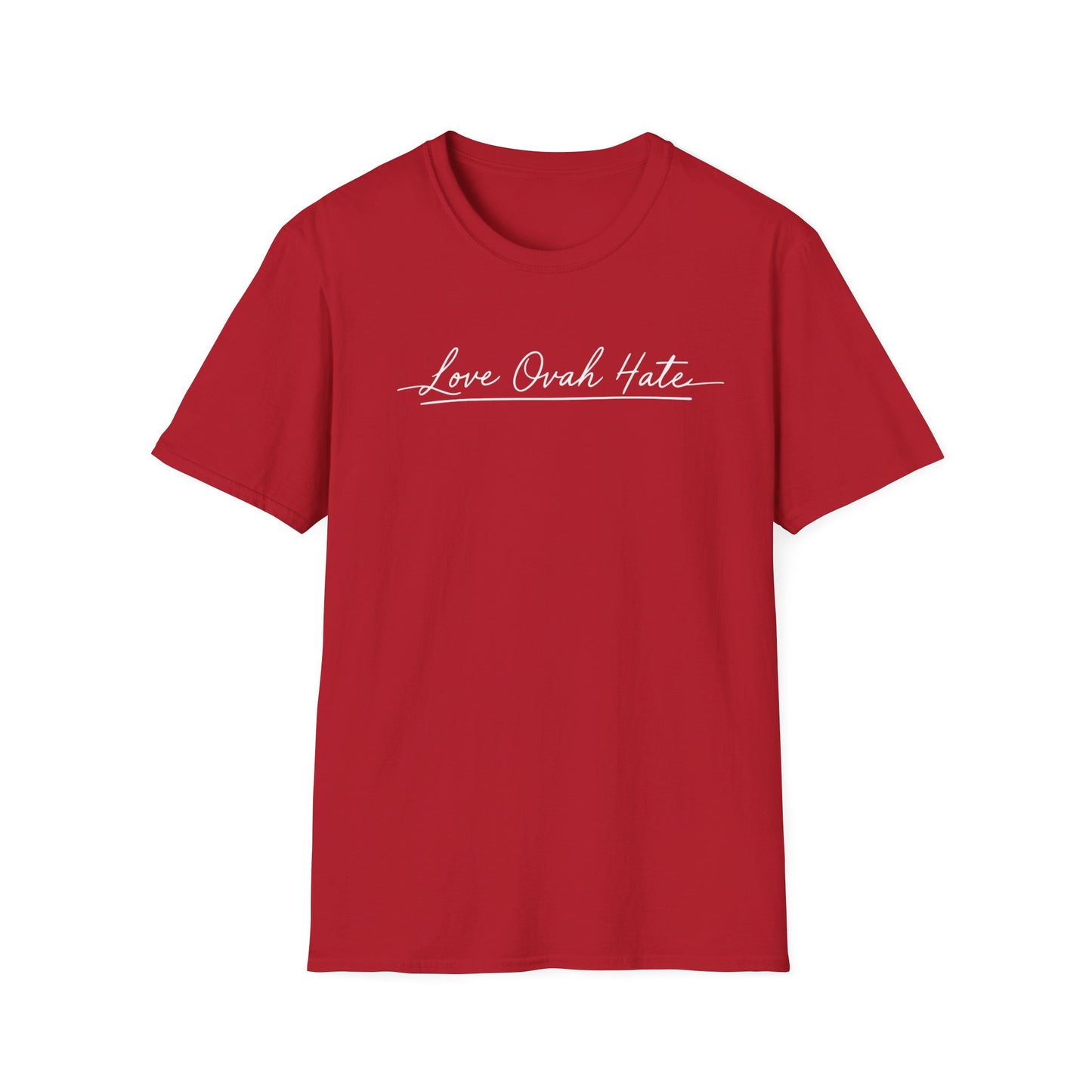 Love Ovah Hate T-Shirt — Handwritten Script Love Tee