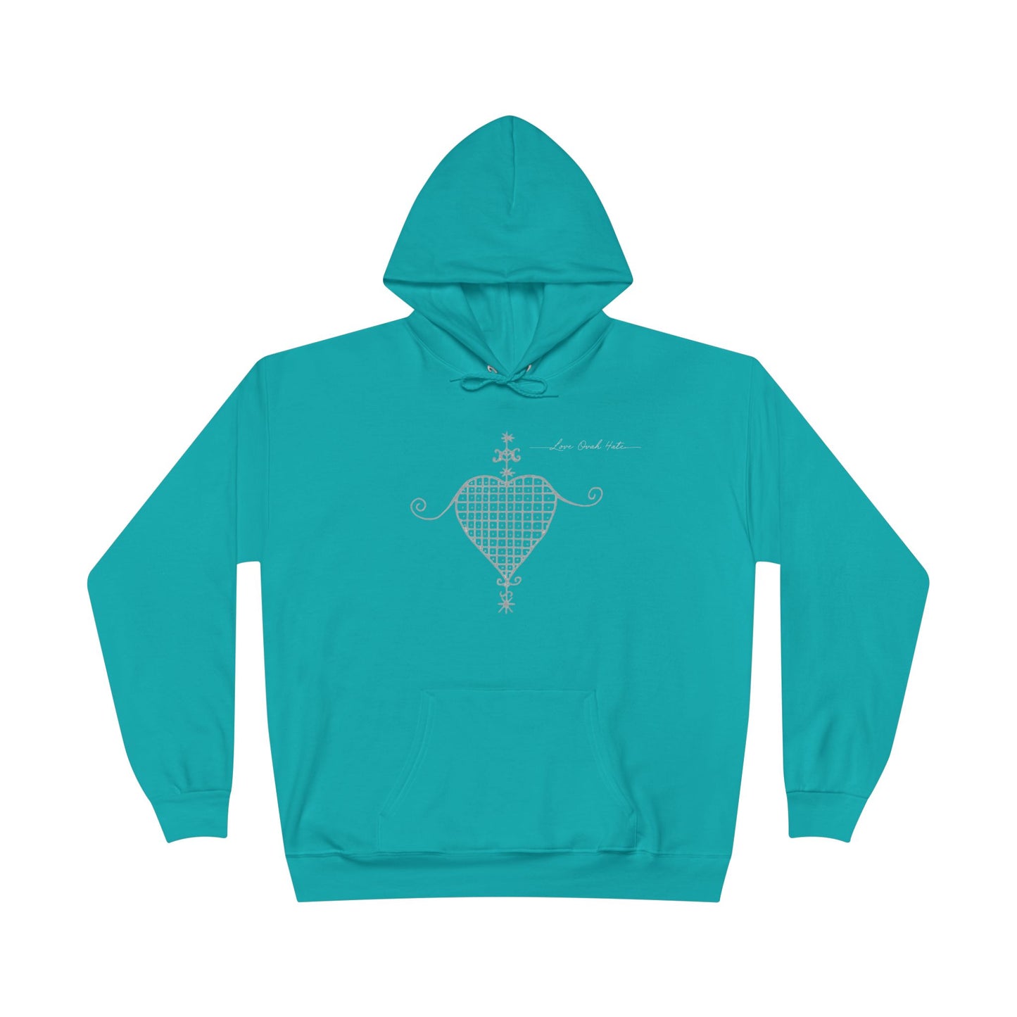 Love Ovah Hate Hoodie — Heart Grid Pullover