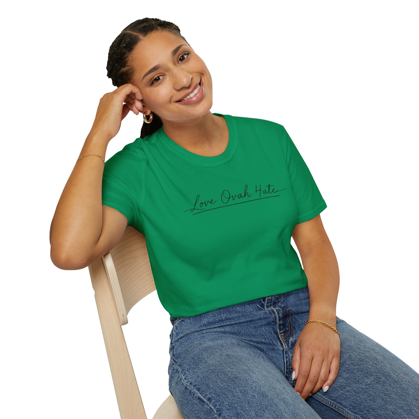 Love Ovah Hate T-Shirt — Handwritten Script Love Tee