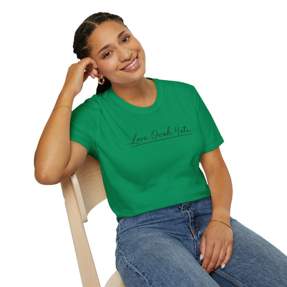 Love Ovah Hate T-Shirt — Handwritten Script Love Tee