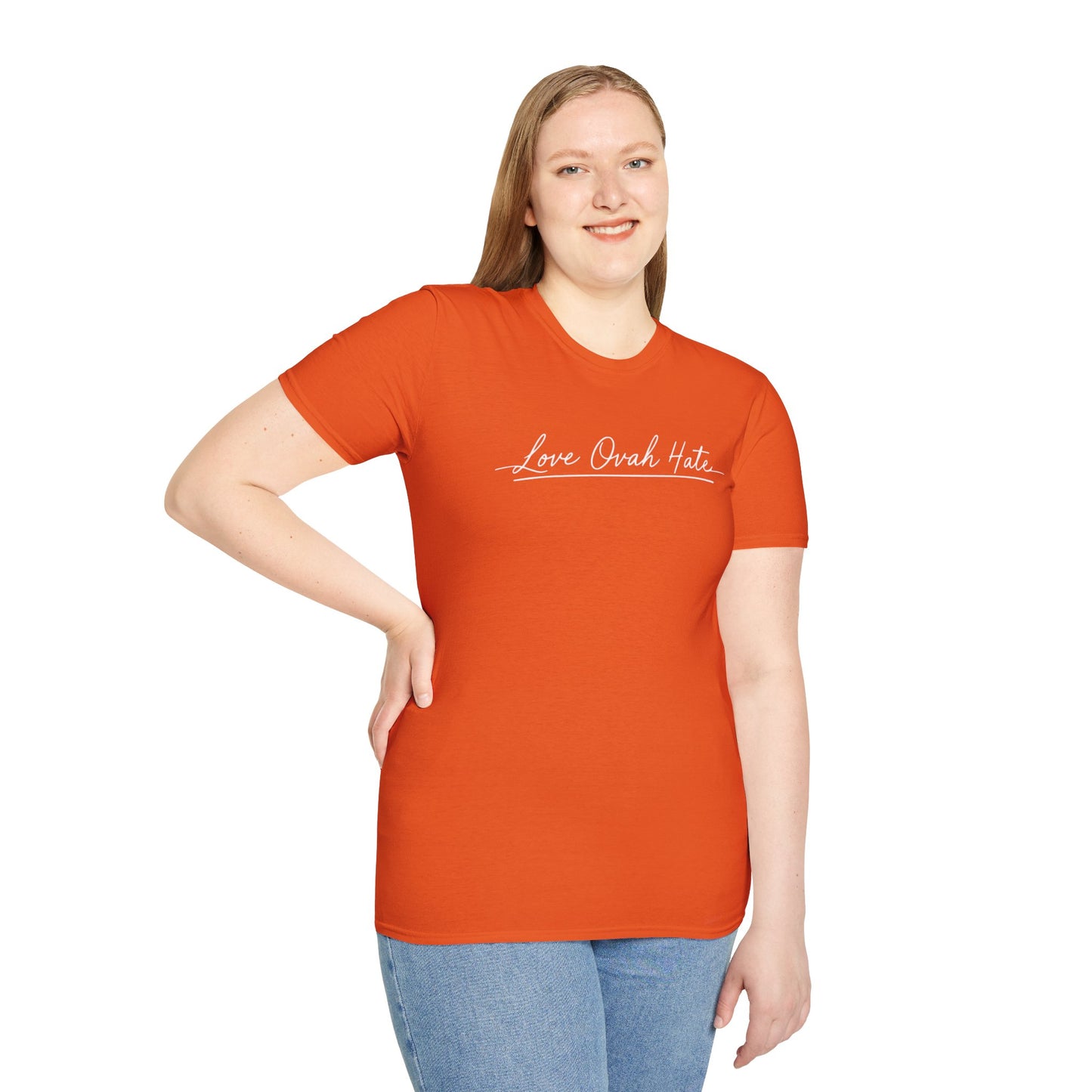 Love Ovah Hate T-Shirt — Handwritten Script Love Tee