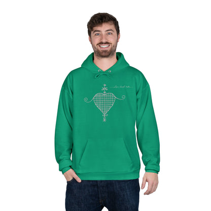 Love Ovah Hate Hoodie — Heart Grid Pullover