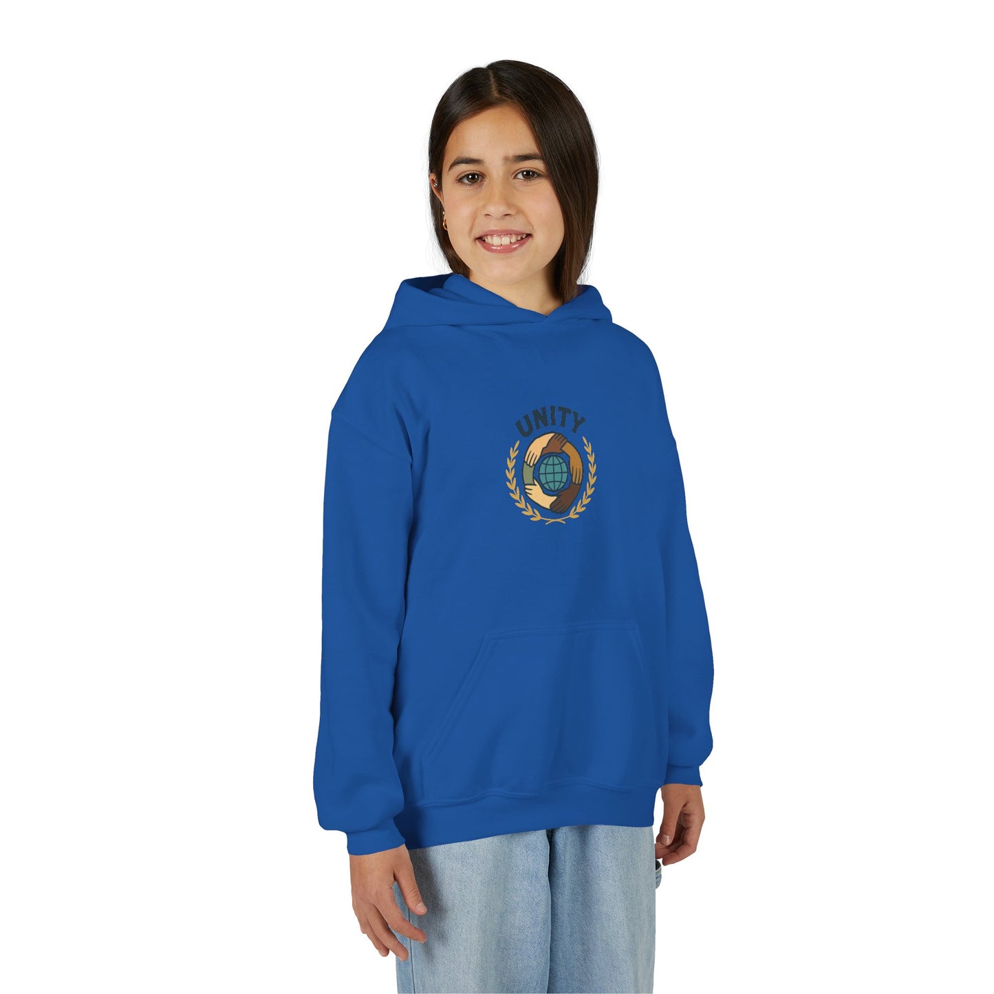Youth Unity Globe Hoodie — 'Unity' Graphic Youth Hoodie
