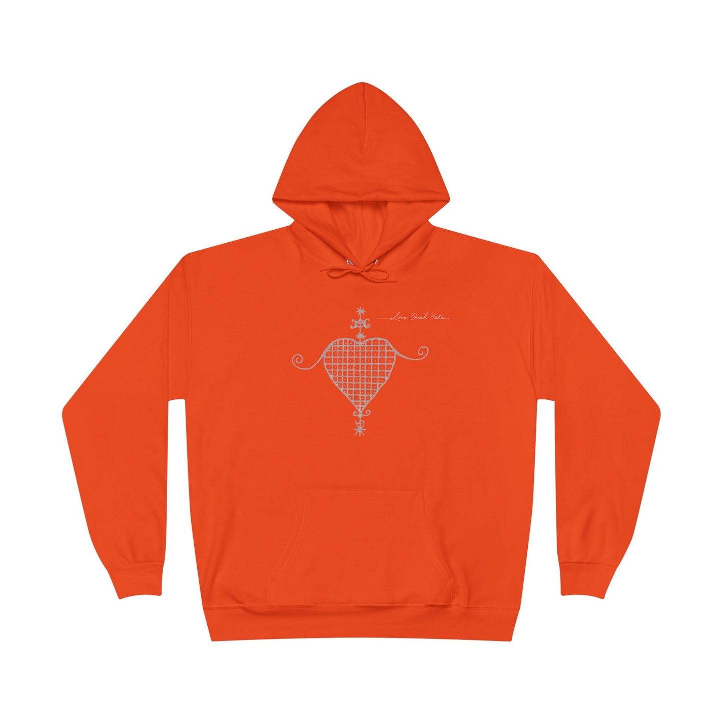 Love Ovah Hate Hoodie — Heart Grid Pullover
