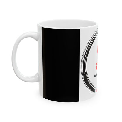 Love Ovah Hate Mug 11oz  Positive Vibes Ceramic Cup for Coffee, Tea, and Chocolate Lovers
