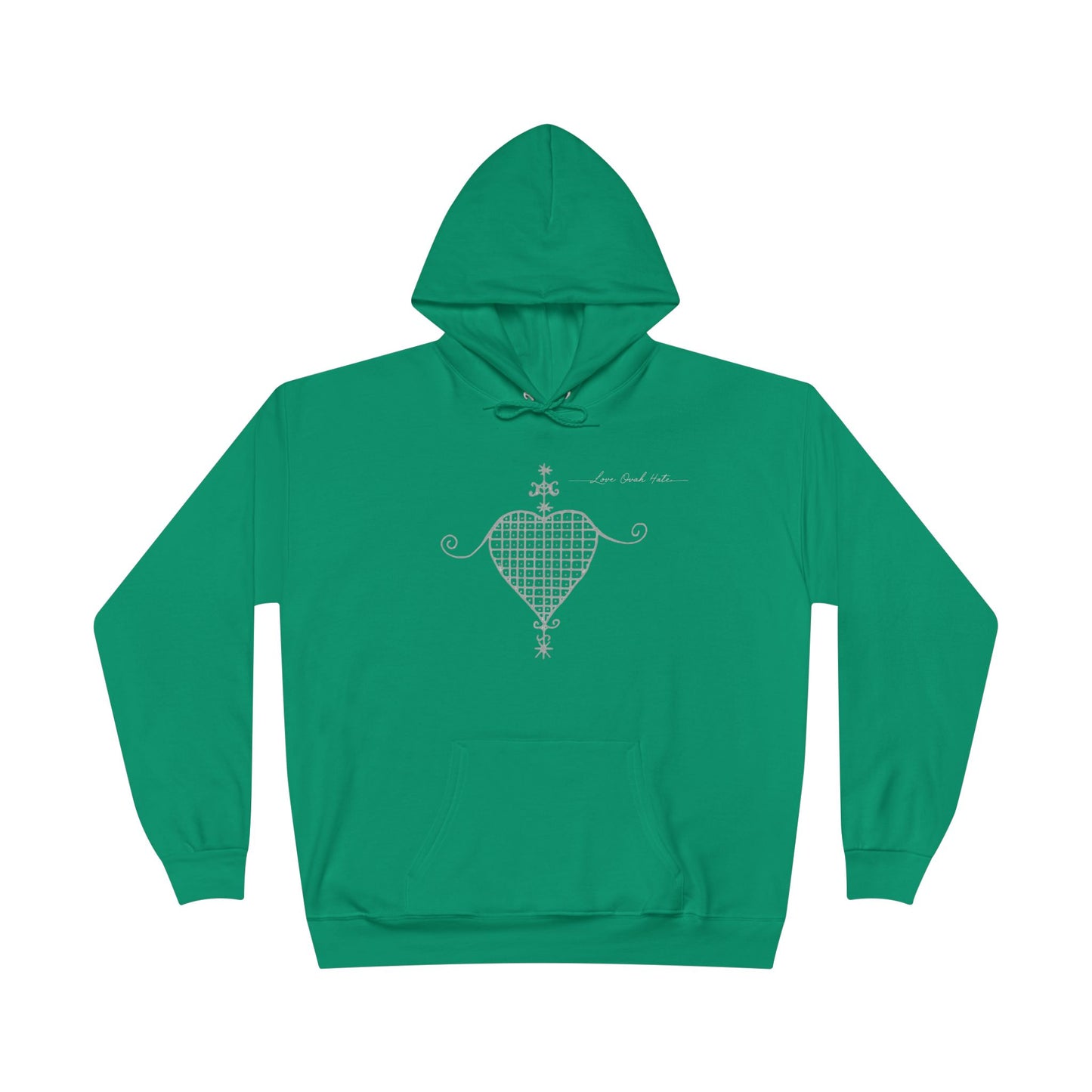 Love Ovah Hate Hoodie — Heart Grid Pullover