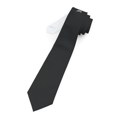 Love Ovah Hate Black Satin Necktie — Slim, Modern Formal Tie