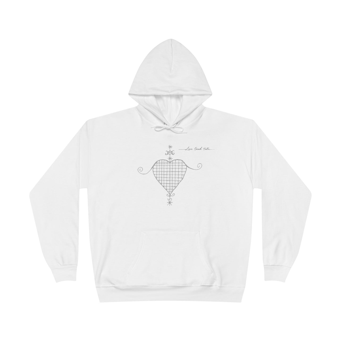 Love Ovah Hate Hoodie — Heart Grid Pullover