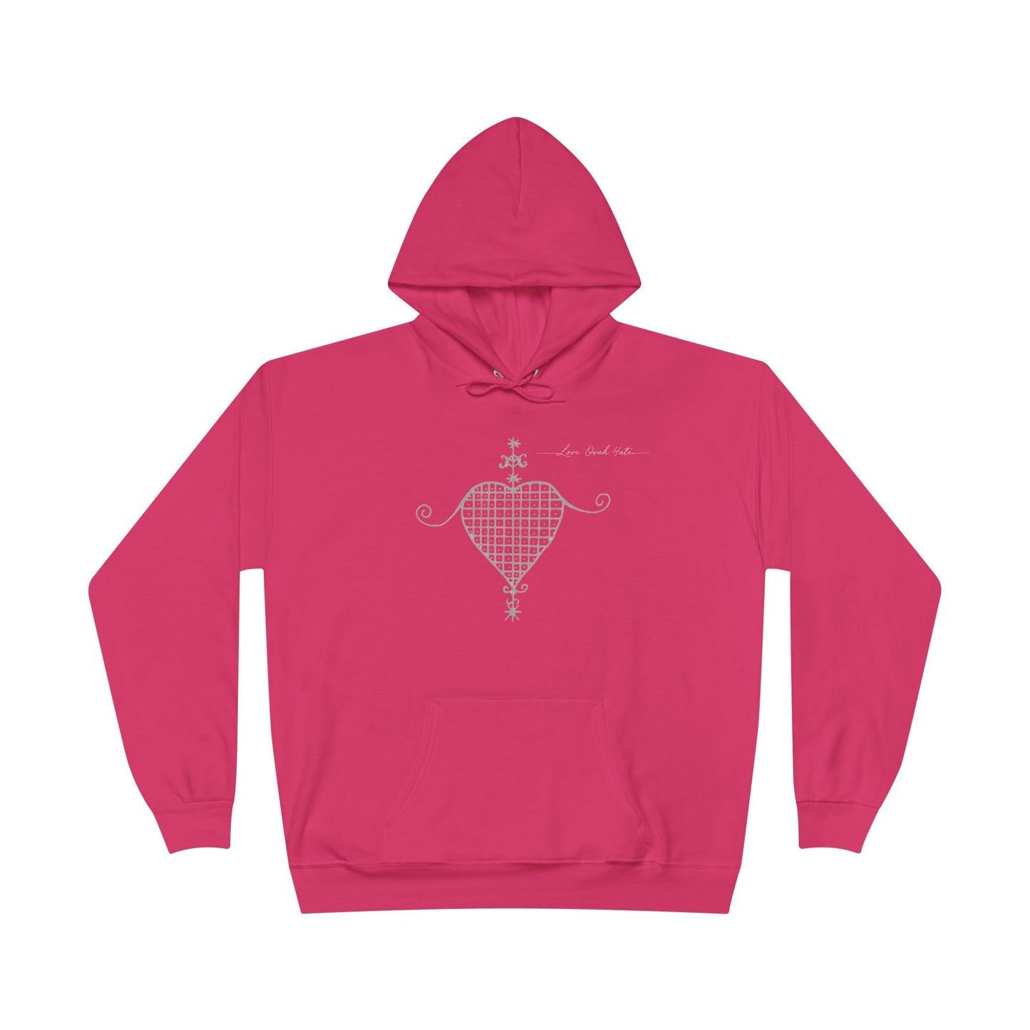 Love Ovah Hate Hoodie — Heart Grid Pullover