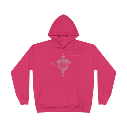 Love Ovah Hate Hoodie — Heart Grid Pullover