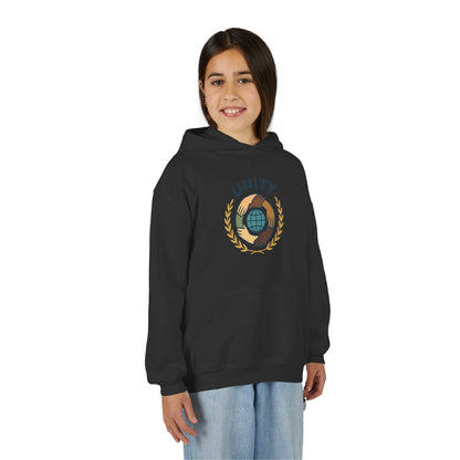 Youth Unity Globe Hoodie — 'Unity' Graphic Youth Hoodie