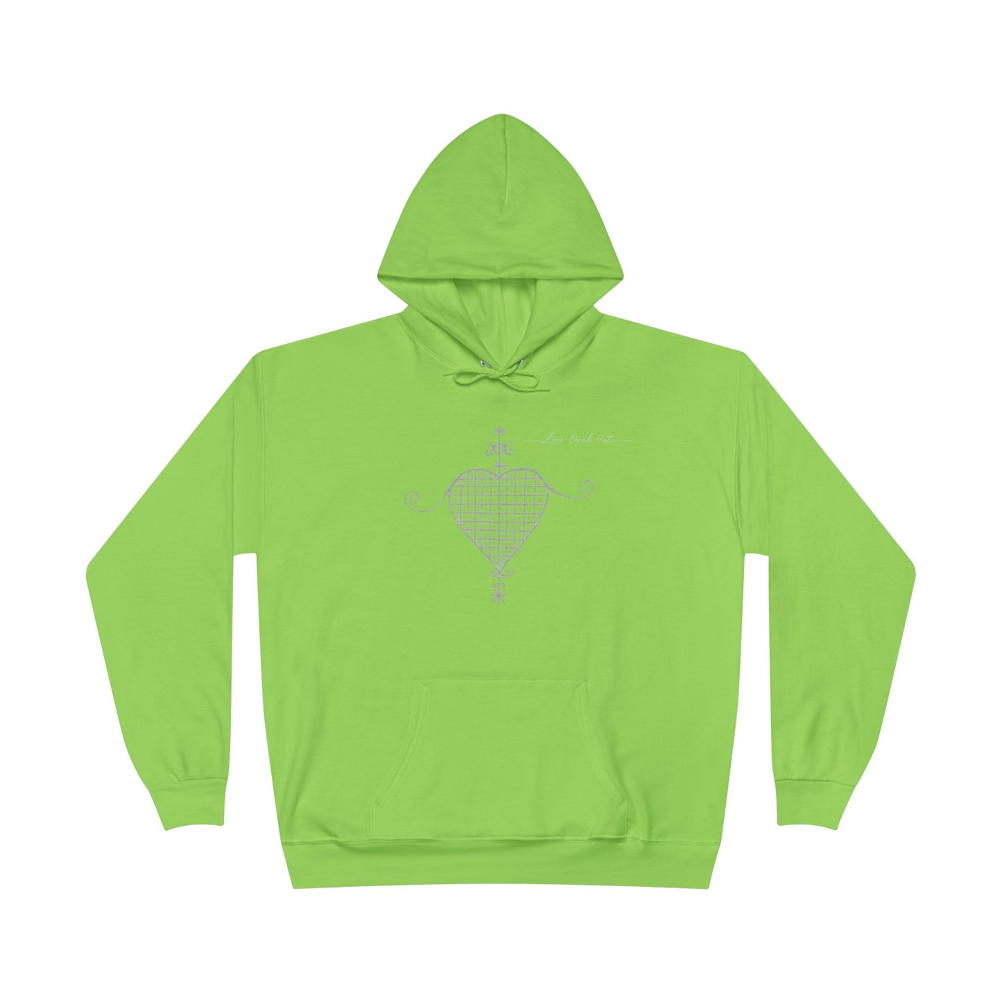 Love Ovah Hate Hoodie — Heart Grid Pullover