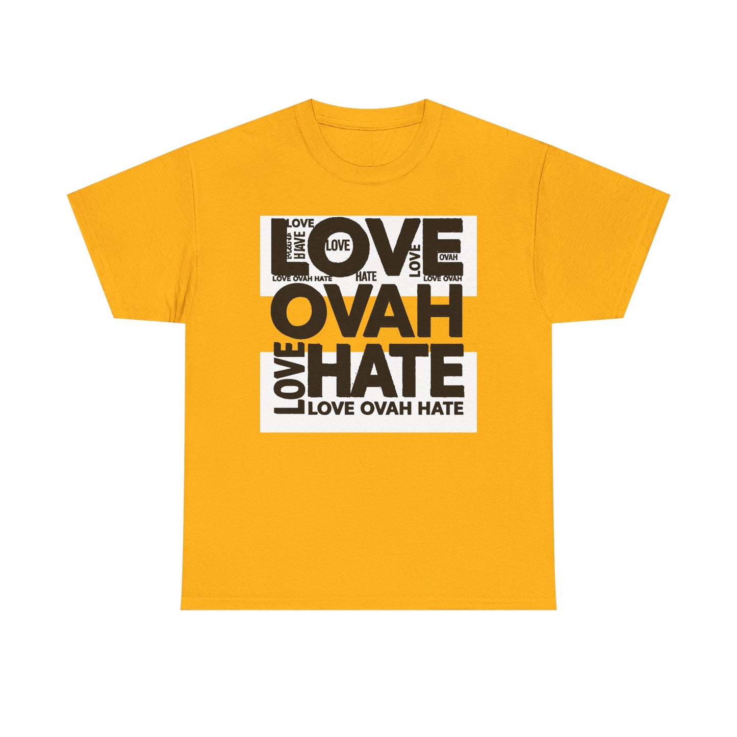 LOVE OVAH HATE— Bold Red & Black Statement Shirt