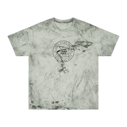 Love Ovah Hate Color Blast T-Shirt - Vibrant Tee for Casual Outings and Summer Gatherings.