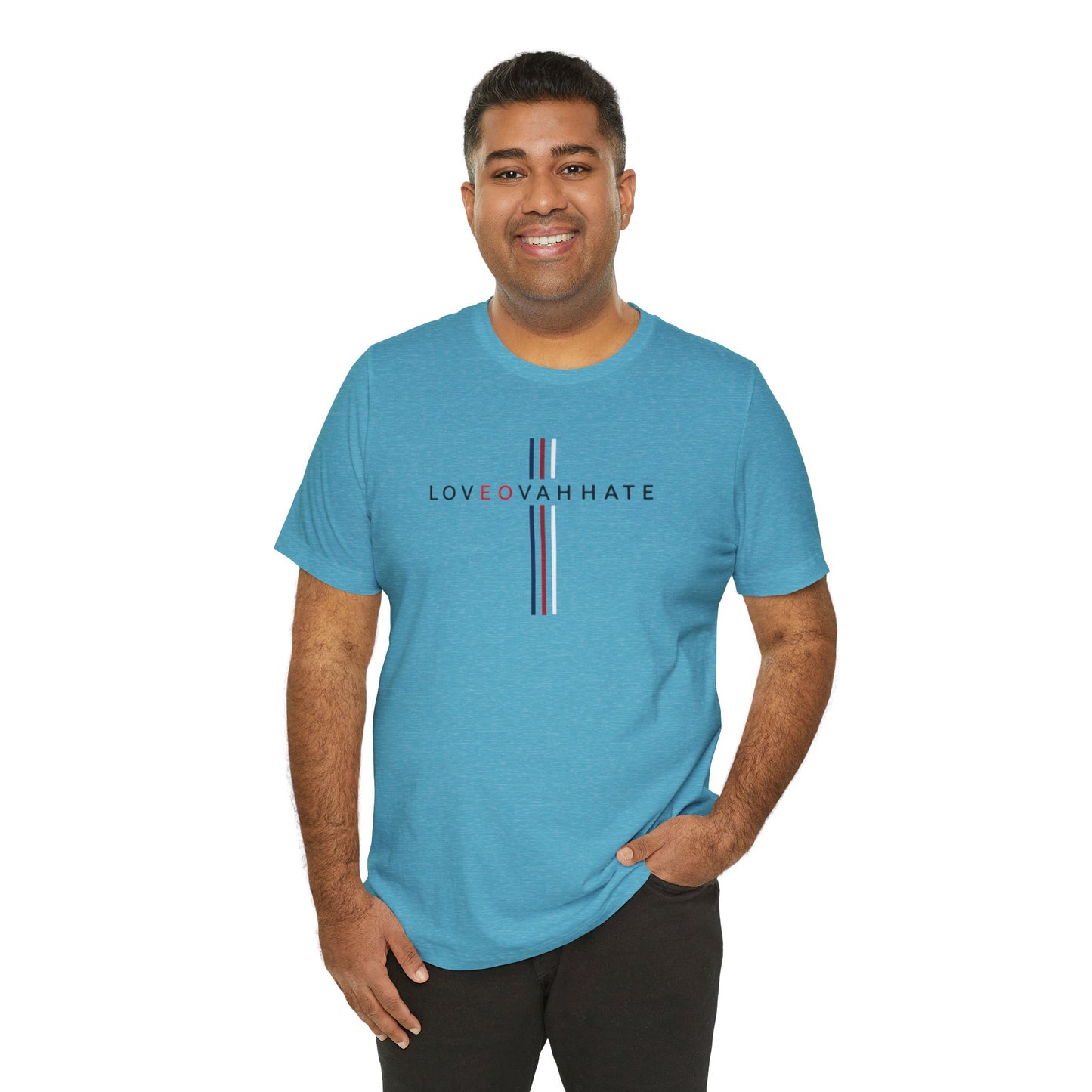 LOVEOVAHHATE Vertical Cross Graphic Tee