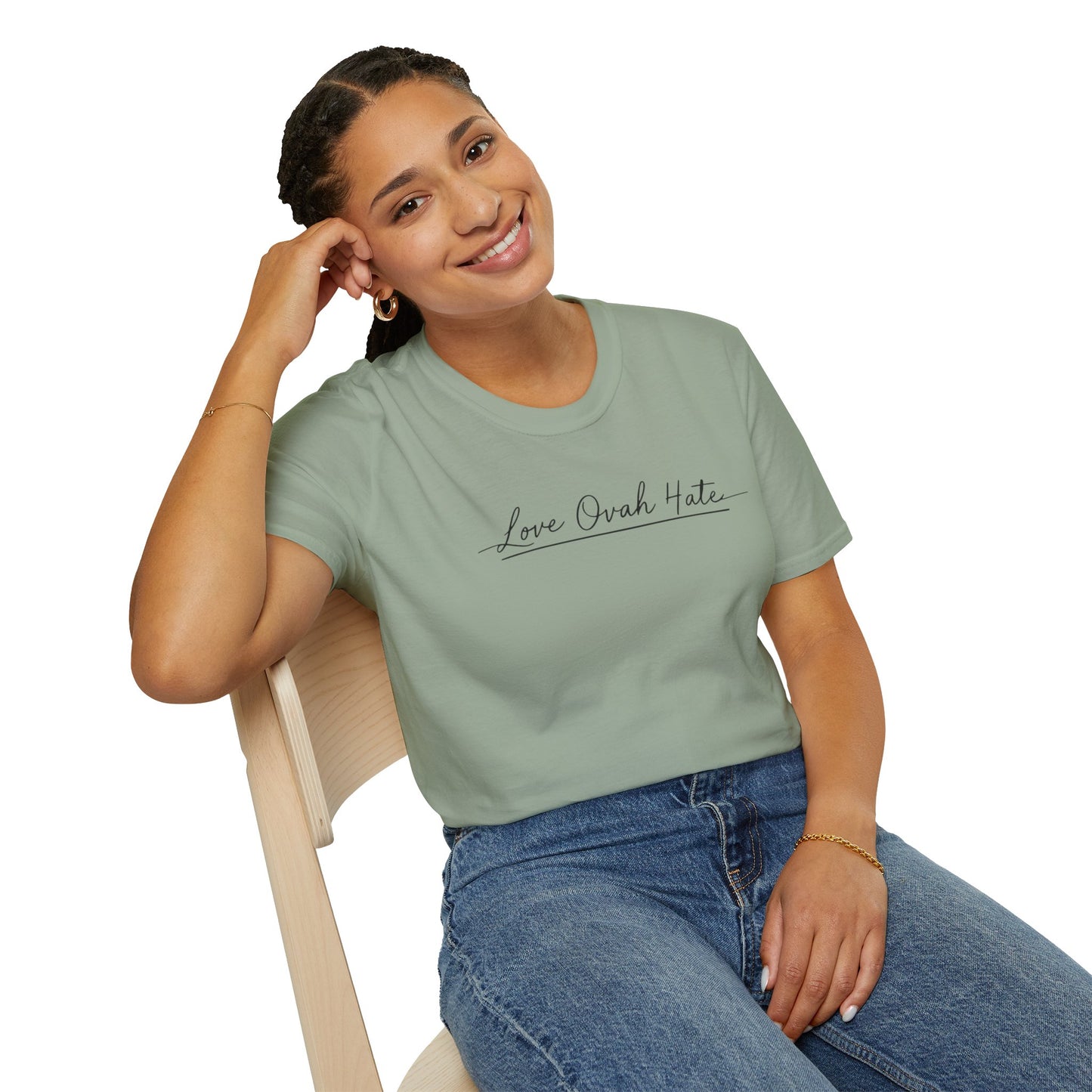 Love Ovah Hate T-Shirt — Handwritten Script Love Tee