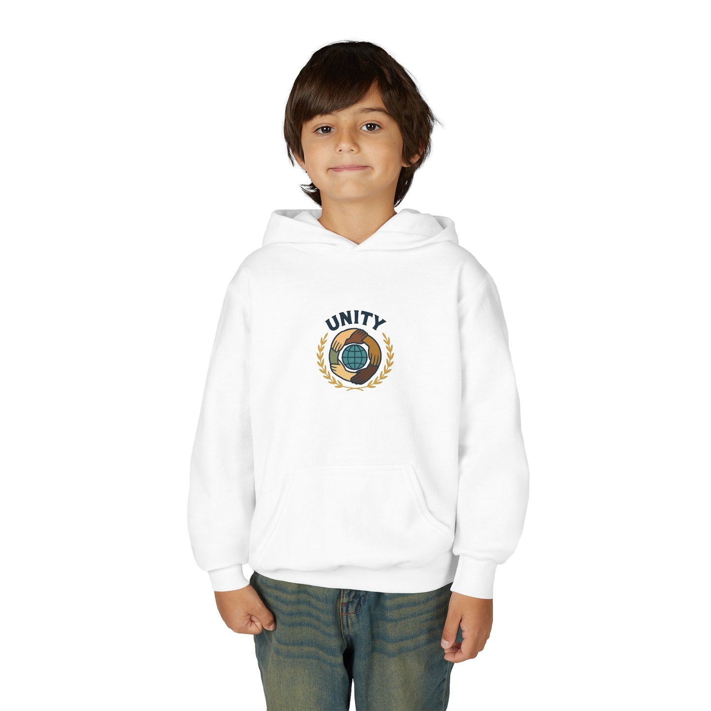 Youth Unity Globe Hoodie — 'Unity' Graphic Youth Hoodie