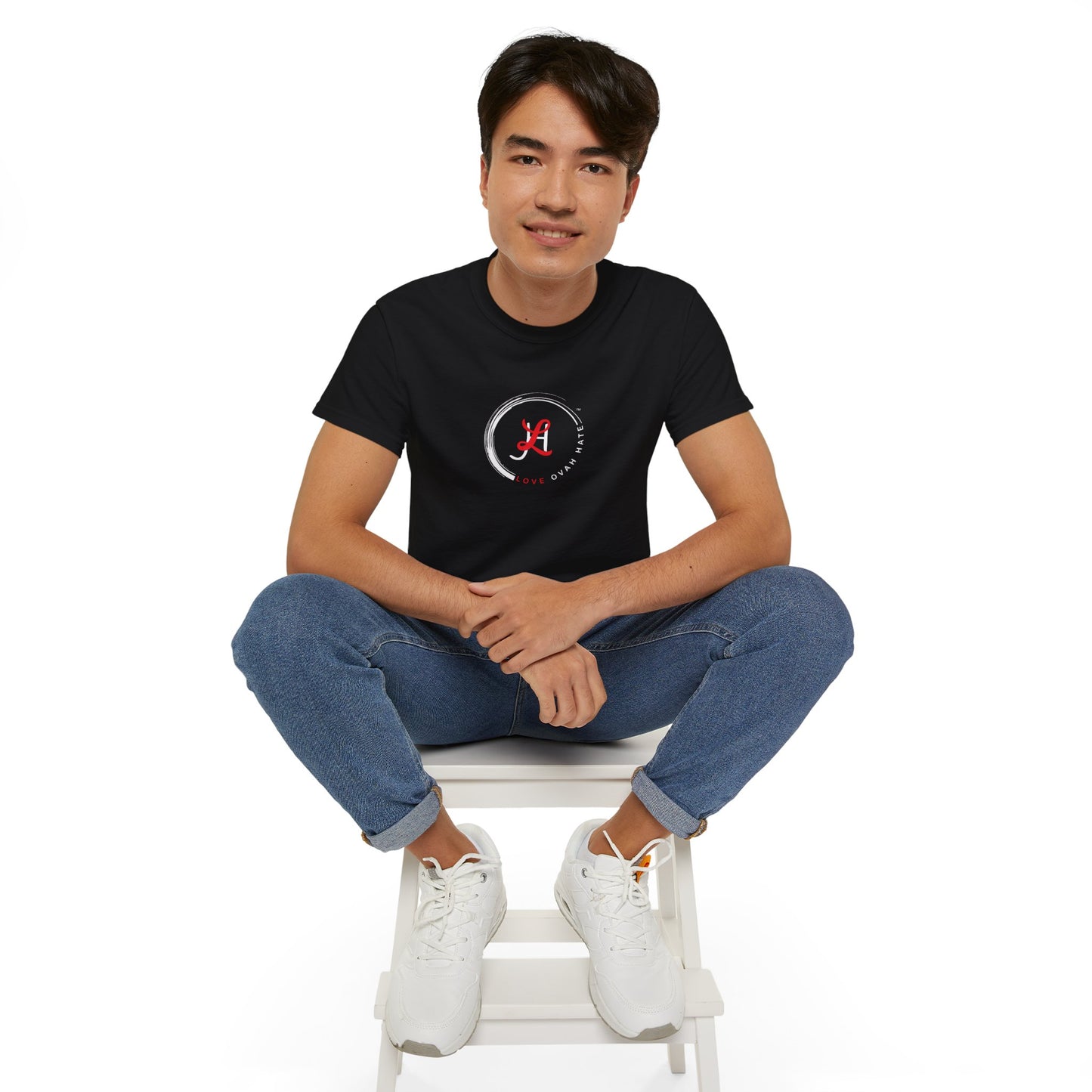 Baumwoll-T-Shirt Qualität Konstruktion gerippter Kragen Unisex Passform 